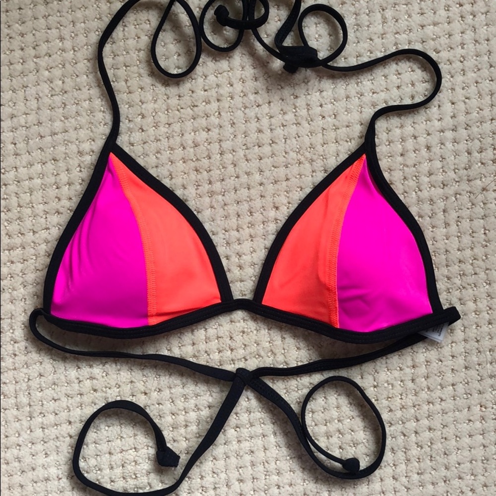 Pink Orange Black bikini top